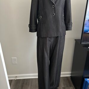 Kasper Polka Dot Blazer with Gold Accents